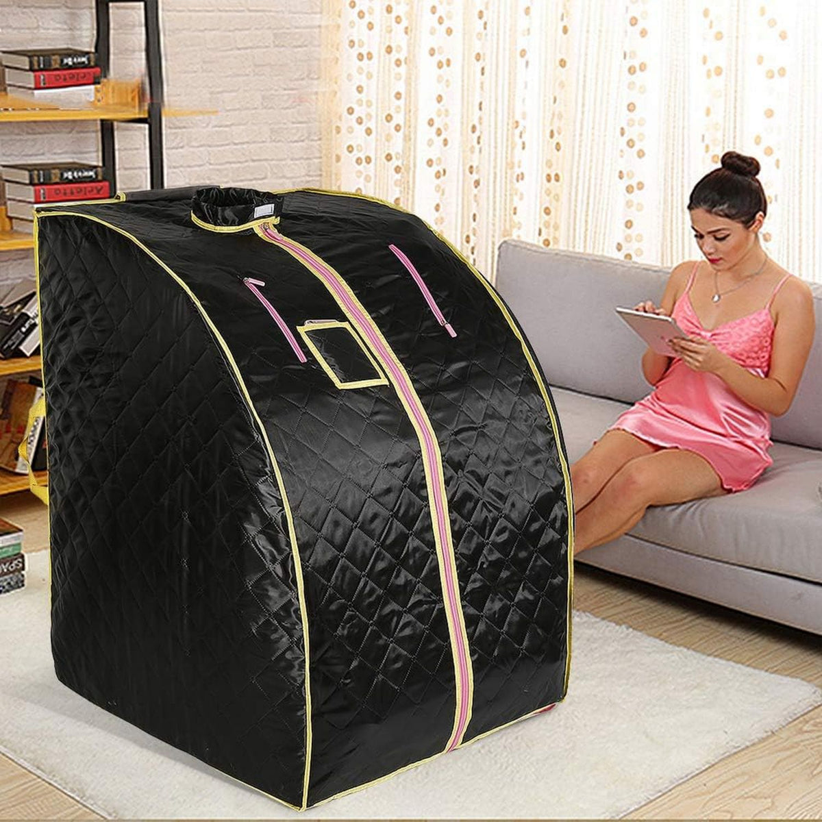 Tragbare Dampfsauna – klappbar, mit Fernbedienung, 1000 W