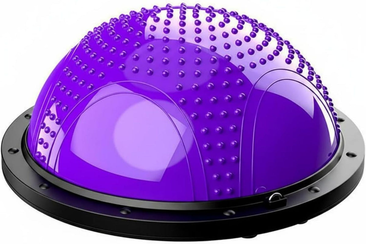 Balance mit Standfuß 58 cm Halbkugel-Balanceball strukturiert Balanceball mit Luftfüllung – lila