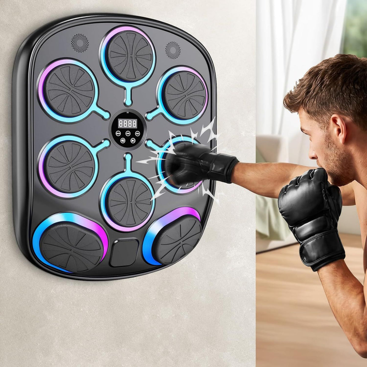 Musik-Boxmaschine - mit Boxhandschuhen, Bluetooth-Konnektivität, einstellbare Geschwindigkeit