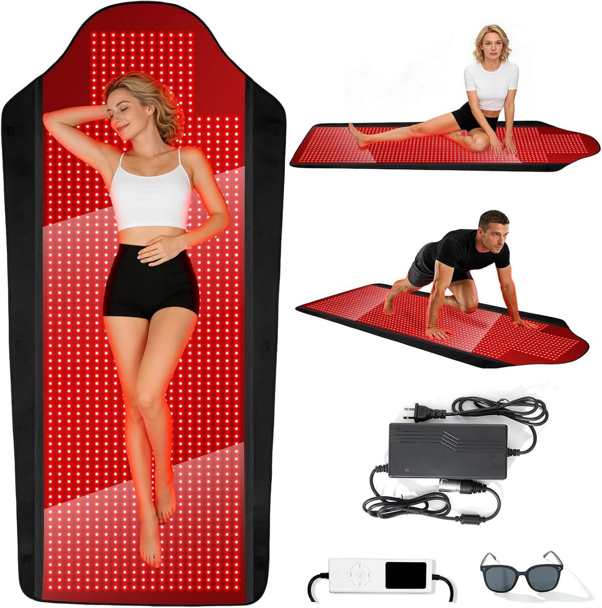 Rotlicht-Therapiegerät - Ganzkörpertraining, mit Timer, LED-Anzeige, 185 x 90cm, 660nm, 850nm